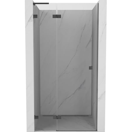 Mexen Lunar L puerta de ducha abatible izquierda 80 cm, transparente, gun gray cepillado - 834L-080-000-66-00-L