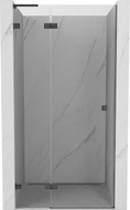 Mexen Lunar L lijeva zakretna tuš vrata 80 cm, prozirna, brušena pištoljsko siva - 834L-080-000-66-00-L