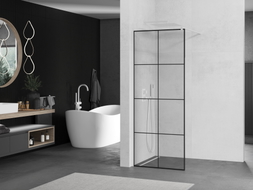 Mexen Kioto paravan za tuširanje Walk-in 80 x 200 cm, crna rešetka 8 mm, bijela - 800-080-101-20-77