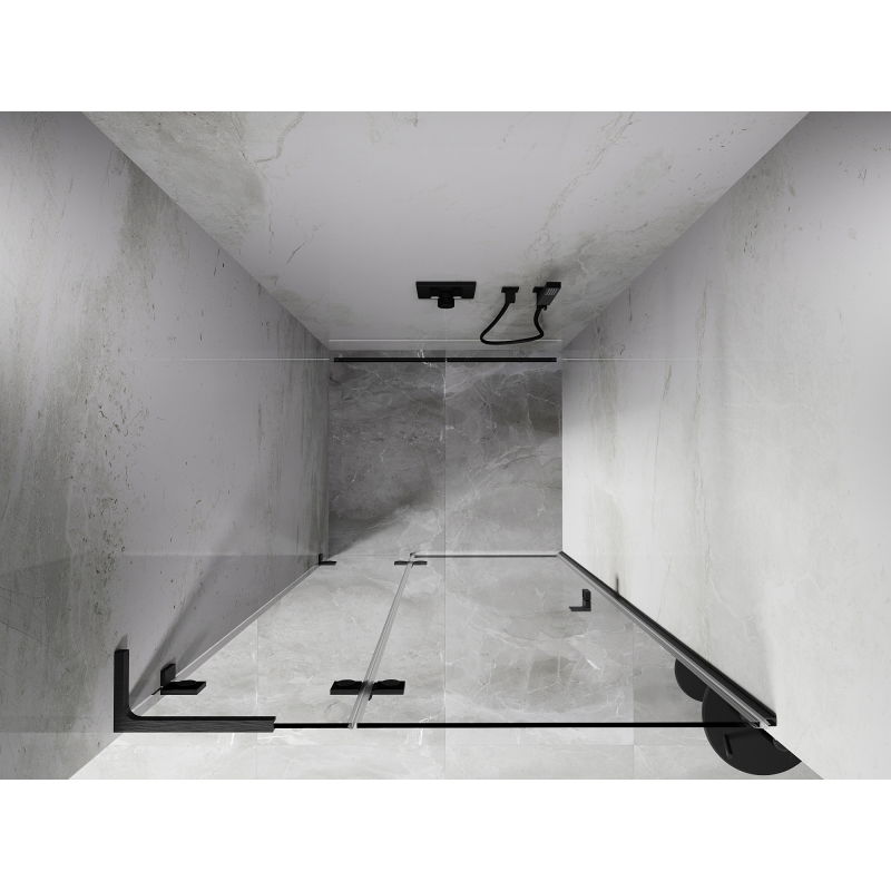 Mexen Lunar L Duschpendeltür links 95 cm, transparent, gebürstet Gun Gray - 834L-095-000-66-00-L