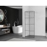 Mexen Kioto paroi de douche Walk-in 90 x 200 cm, grille noire 8 mm, blanche - 800-090-101-20-77