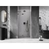 Mexen Lunar L 110 cm Left Hinged Shower Door, Transparent, Brushed Gun Gray - 834L-110-000-66-00-L