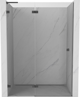 Mexen Lunar L lijeva klizna vrata za tuš 130 cm, prozirna, četkano tamnosiva - 834L-130-000-66-00-L