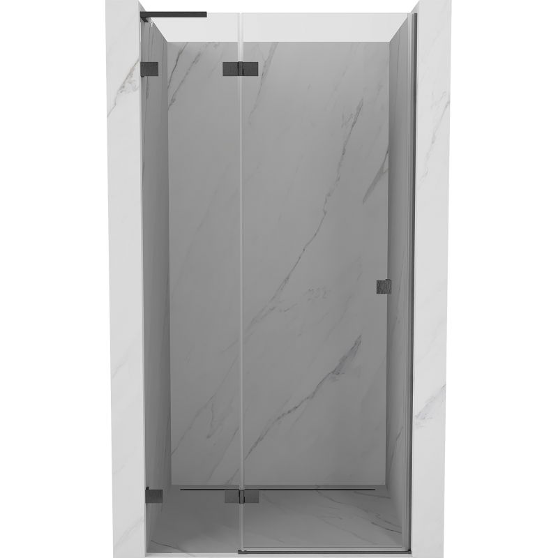 Mexen Lunar L Duschdrehtür links 125 cm, transparent, gebürstet Gun Gray - 834L-125-000-66-00-L