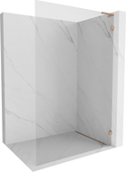 Mexen Lunar L stijenka za tuš Walk-in desna 90 x 200 cm, transparentna 8 mm, brušeni bakar - 830L-090-000-65-00-P