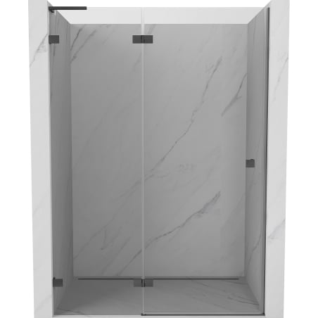 Mexen Lunar L duššiuks, vasak, 135 cm, läbipaistev, harjatud hall - 834L-135-000-66-00-L