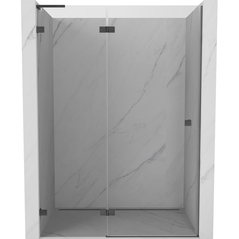 Mexen Lunar L Duschdrehtür links 140 cm, transparent, gun gray gebürstet - 834L-140-000-66-00-L
