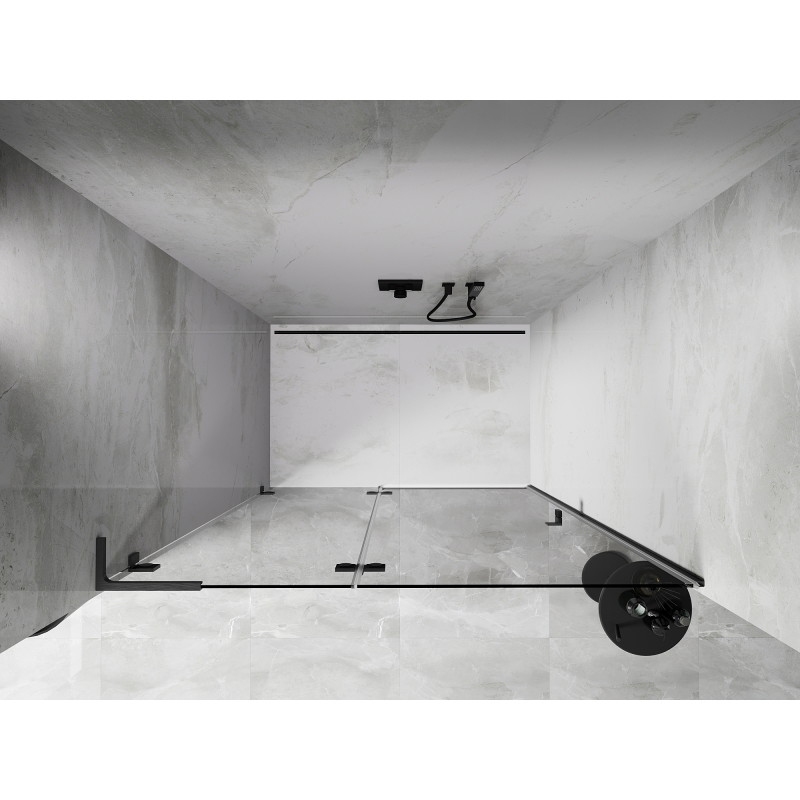 Mexen Lunar L drzwi prysznicowe uchylne lewe 140 cm, transparent, gun gray szczotkowany - 834L-140-000-66-00-L
