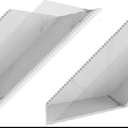 Mexen Lunar L pršni zaslon Walk-in desni 100 x 200 cm, prozoren 8 mm, brušena medenina - 830L-100-000-65-00-P