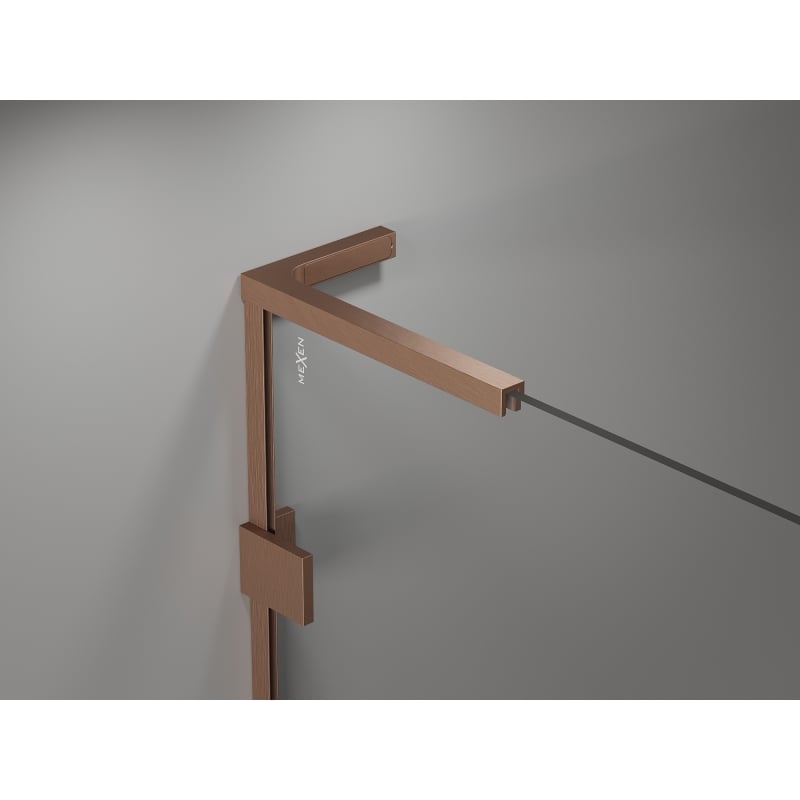 Mexen Lunar L panel de ducha Walk-in derecho 100 x 200 cm, transparente 8 mm, cobre cepillado - 830L-100-000-65-00-P