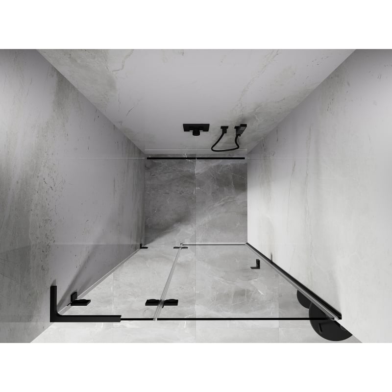 Mexen Lunar L porte de douche pivotante gauche 70 cm, transparent, noir - 834L-070-000-70-00-L