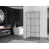 Mexen Kioto Duschwand Walk-in 110 x 200 cm, schwarzes Gitter 8 mm, weiß - 800-110-101-20-77