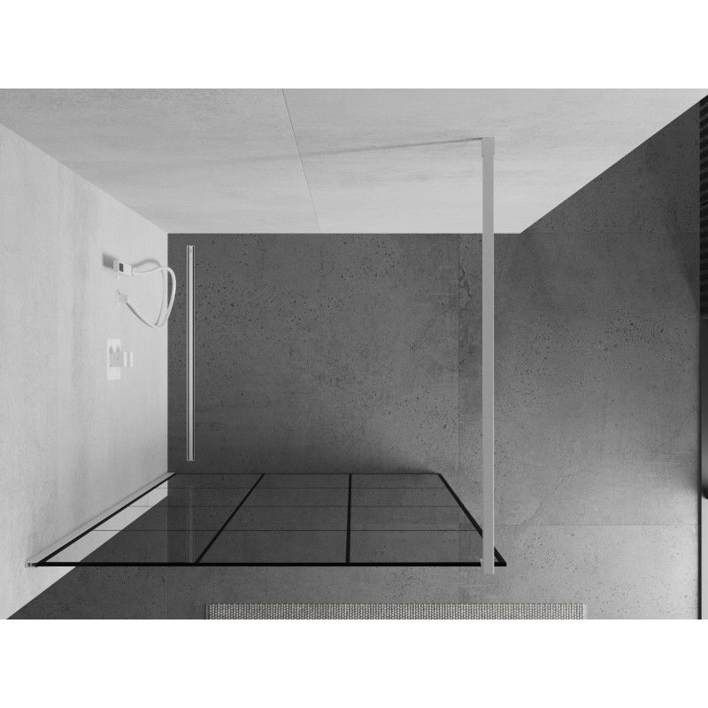 Mexen Kioto dušisein Walk-in 120 x 200 cm, must ruudustik 8 mm, valge - 800-120-101-20-77