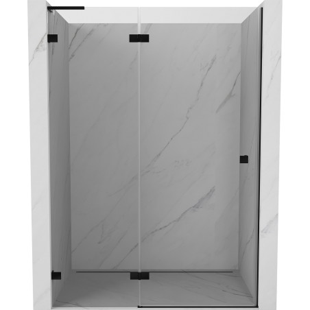 Mexen Lunar L drzwi prysznicowe uchylne lewe 130 cm, transparent, czarne - 834L-130-000-70-00-L