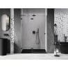 Mexen Lunar L drzwi prysznicowe uchylne lewe 140 cm, transparent, czarne - 834L-140-000-70-00-L