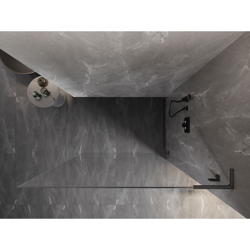 Mexen Lunar L paroi de douche Walk-in droite 90 x 200 cm, transparent 8 mm, gris arme brossé - 830L-090-000-66-00-P