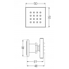 Mexen surface-mounted side nozzle, gun gray brushed - 79360-66