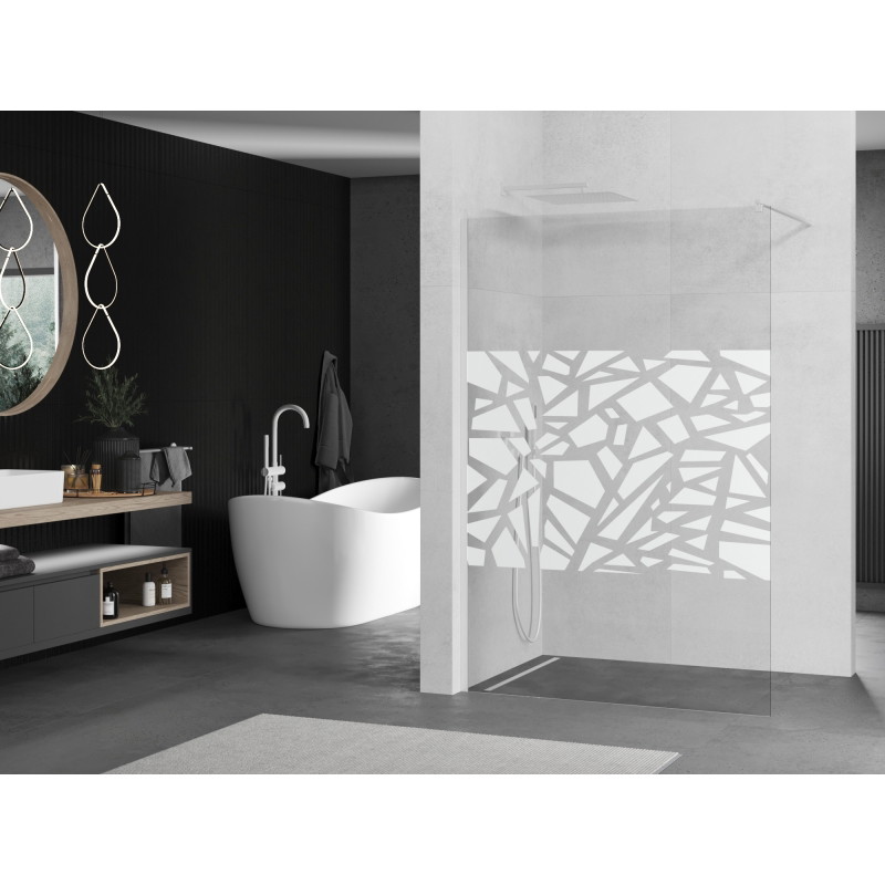 Mexen Kioto dušisein Walk-in 70 x 200 cm, valge muster 8 mm, valge - 800-070-101-20-85