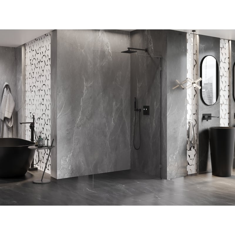 Mexen Lunar L paroi de douche Walk-in droite 100 x 200 cm, transparent 8 mm, métal canon - 830L-100-000-95-00-P