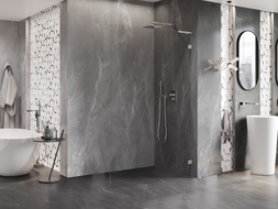 Mexen Lunar L Zidni walk-in tuš desni 60 x 200 cm, proziran 8 mm, brušeni nikal - 830L-060-000-97-00-P