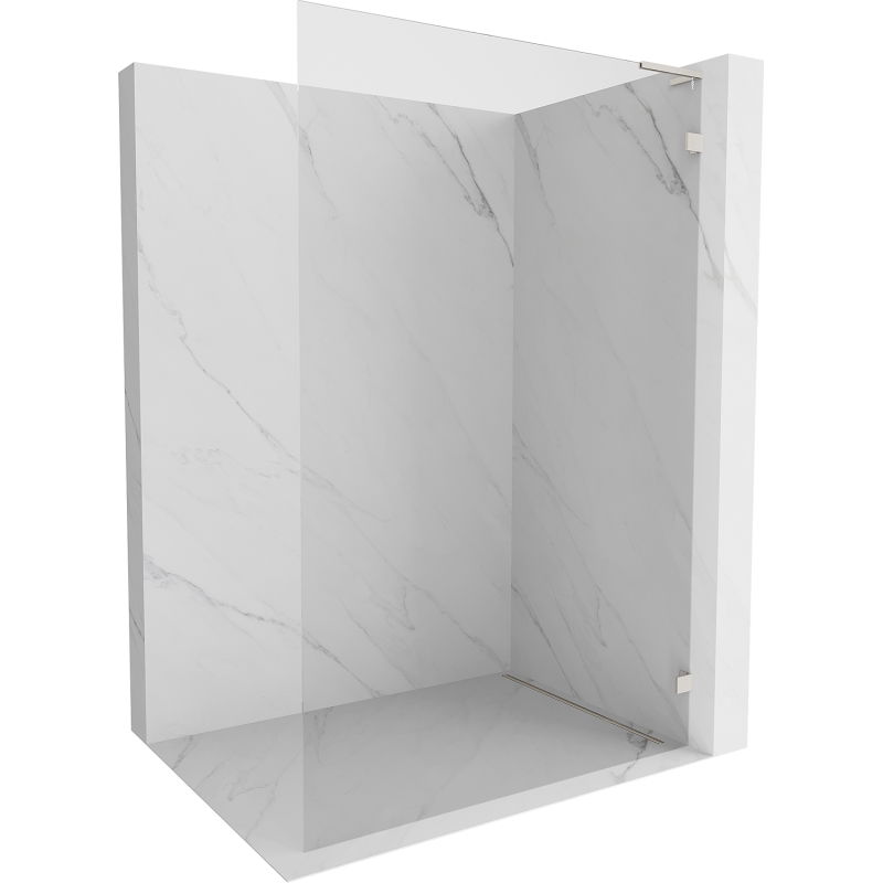 Mexen Lunar L parede de chuveiro Walk-in direita 70 x 200 cm, transparente 8 mm, níquel escovado - 830L-070-000-97-00-P