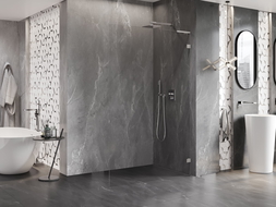 Mexen Lunar L γυάλινος διαχωριστικός τοίχος Walk-in δεξιός 70 x 200 cm, διάφανος 8 mm,