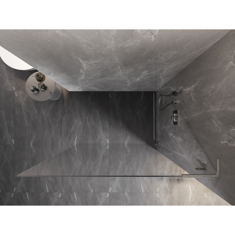 Mexen Lunar L dušisein Walk-in parempoolne 80 x 200 cm, läbipaistev 8 mm, harjatud nikliga - 830L-080-000-97-00-P