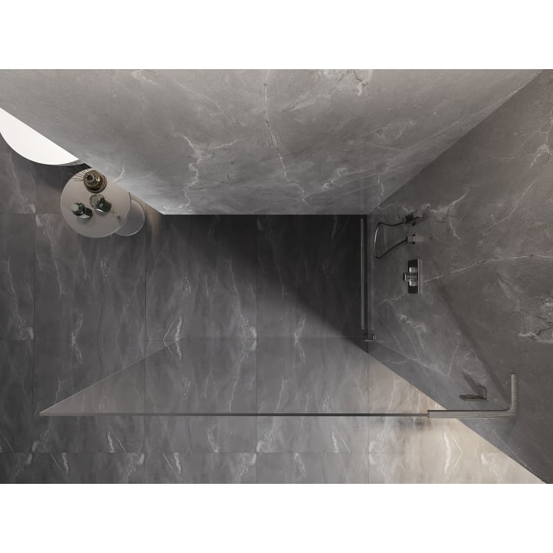 Mexen Lunar L paroi de douche Walk-in droite 90 x 200 cm, transparent 8 mm, nickel brossé - 830L-090-000-97-00-P
