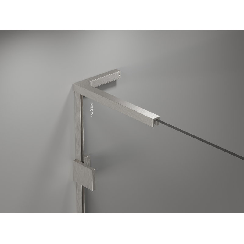Mexen Lunar L tuš pregrada Walk-in desna 90 x 200 cm, prozorna 8 mm, brušeni nikel - 830L-090-000-97-00-P