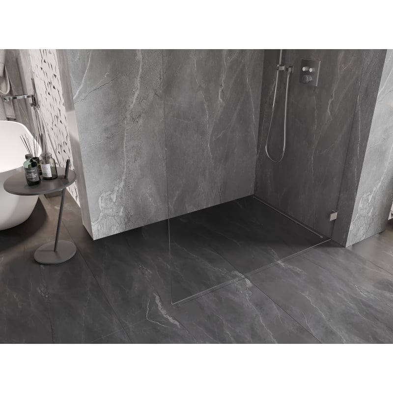Mexen Lunar L ścianka prysznicowa Walk-in prawa 120 x 200 cm, transparent 8 mm, nikiel szczotkowany - 830L-120-000-97-00-P
