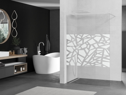 Mexen Kioto staklena stijena za tuš Walk-in 120 x 200 cm, bijeli uzorak 8 mm, bijela - 800-120-101-20-85
