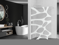 Mexen Kioto paroi de douche Walk-in 70 x 200 cm, vague blanche 8 mm, blanc - 800-070-101-20-97