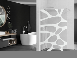 Mexen Kioto ścianka prysznicowa Walk-in 70 x 200 cm, biała fala 8 mm, biała - 800-070-101-20-97