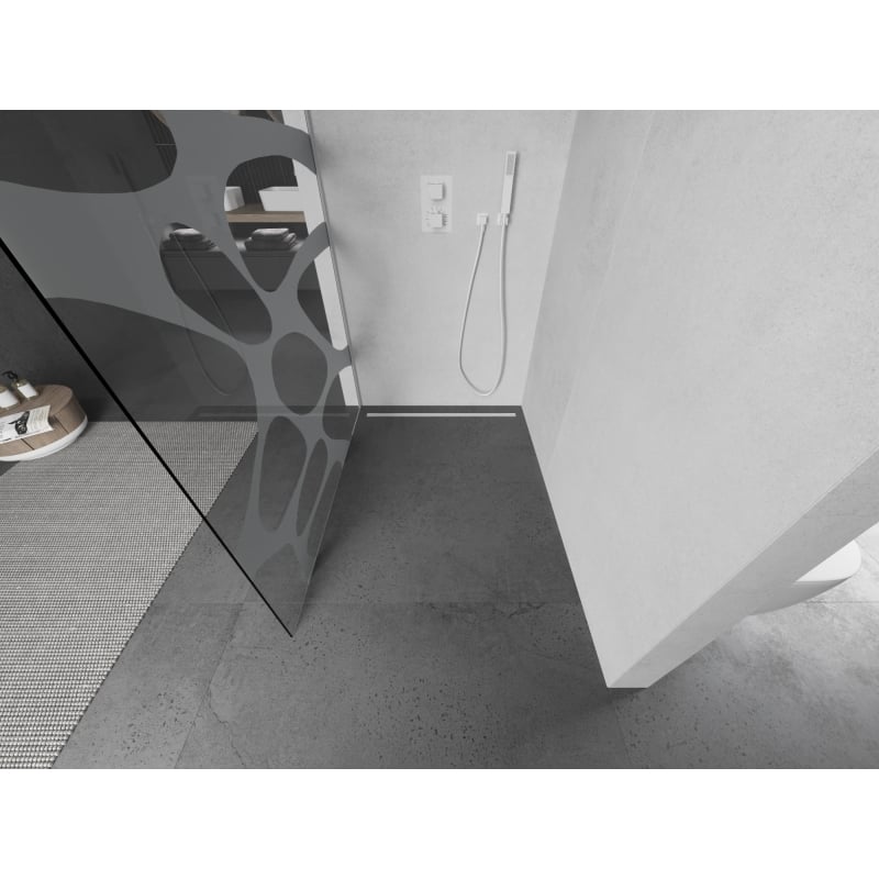 Mexen Kioto duši ekraan Walk-in 80 x 200 cm, valge lainetus 8 mm, valge - 800-080-101-20-97