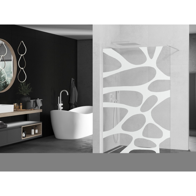 Mexen Kioto dušisein Walk-in 90 x 200 cm, valge laine 8 mm, valge - 800-090-101-20-97