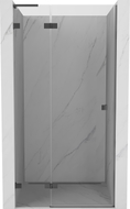 Mexen Lunar L ljeva preklopna tuš vrata 125 cm, prozirna, pištolj metal - 834L-125-000-95-00-L