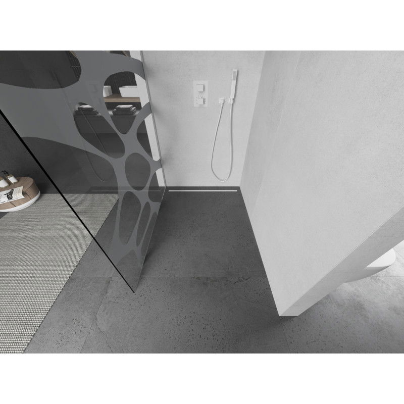 Mexen Kioto Walk-in Shower Wall 120 x 200 cm, White Wave 8 mm, White - 800-120-101-20-97