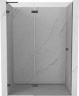Mexen Lunar L lijeva zakretna tuš vrata 135 cm, prozirna, gun metal - 834L-135-000-95-00-L