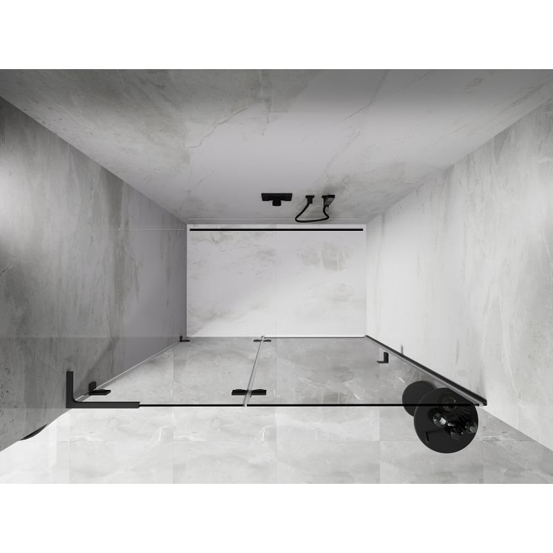 Mexen Lunar L drzwi prysznicowe uchylne lewe 135 cm, transparent, gun metal - 834L-135-000-95-00-L