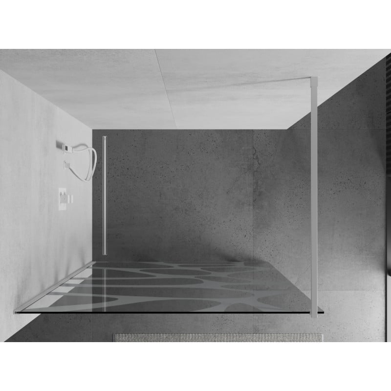 Mexen Kioto ścianka prysznicowa Walk-in 120 x 200 cm, biała fala 8 mm, biała - 800-120-101-20-97