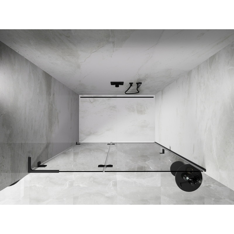 Mexen Lunar L drzwi prysznicowe uchylne lewe 140 cm, transparent, gun metal - 834L-140-000-95-00-L