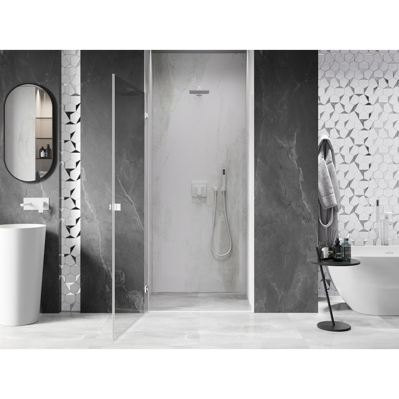Mexen Lunar-B dušiuksed, vasak 70 cm, läbipaistev, valge - 832-070-000-20-00-L
