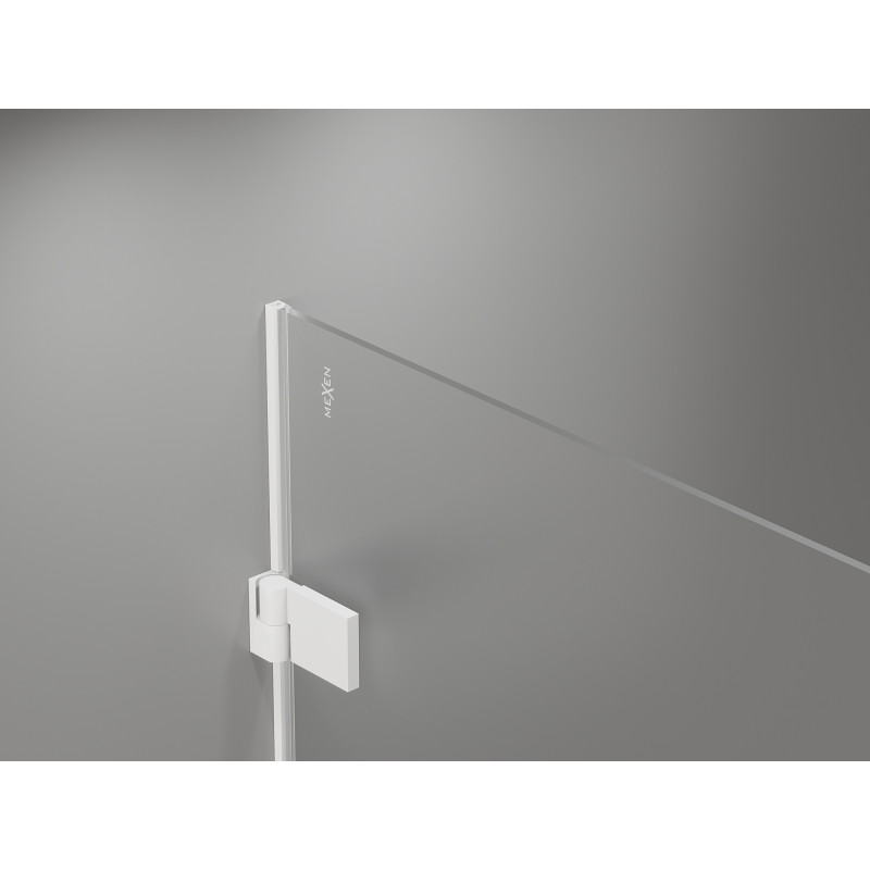 Mexen Lunar-B drzwi prysznicowe uchylne lewe 70 cm, transparent, białe - 832-070-000-20-00-L
