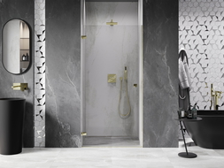 Mexen Lunar-B porte de douche pivotante gauche 60 cm, transparent, doré - 832-060-000-50-00-L