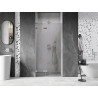 Mexen Lunar L drzwi prysznicowe uchylne lewe 80 cm, transparent, nikiel szczotkowany - 834L-080-000-97-00-L