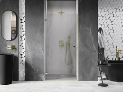 Mexen Lunar-B draaideur voor douche links 70 cm, transparant, goud - 832-070-000-50-00-L