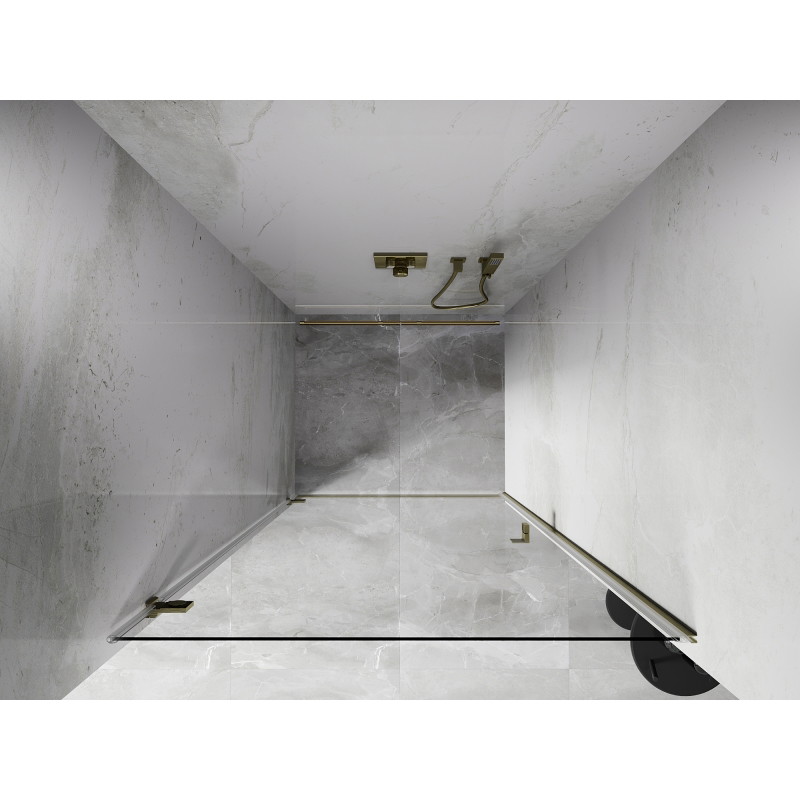 Mexen Lunar-B drzwi prysznicowe uchylne lewe 60 cm, transparent, złote szczotkowane - 832-060-000-55-00-L