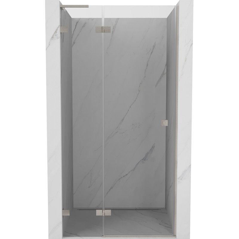 Mexen Lunar L drzwi prysznicowe uchylne lewe 115 cm, transparent, nikiel szczotkowany - 834L-115-000-97-00-L