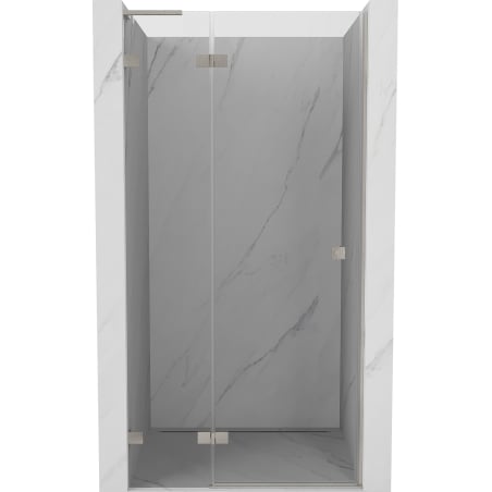 Mexen Lunar L left hinged shower door 120 cm, transparent, brushed nickel - 834L-120-000-97-00-L