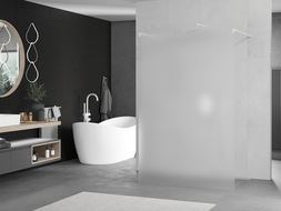 Mexen Kioto paroi de douche autoportante 100 x 200 cm, verre givré 8 mm, blanc - 800-100-002-20-30